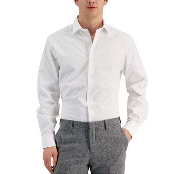 Bar III Other - Bar III Men’s white slim fit vintage coral dress shirt